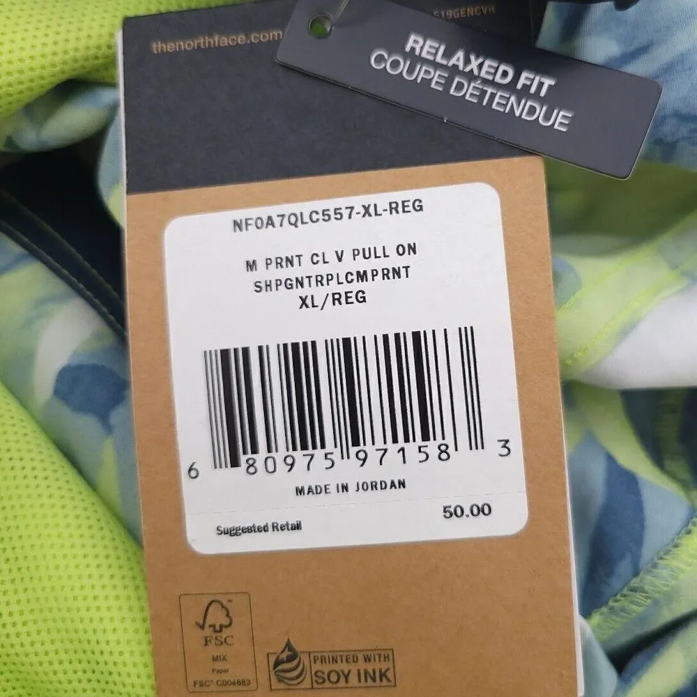 The North Face Flash Dry V Pull On Camo Printed Mens Shorts Size XL Relaxed Fit